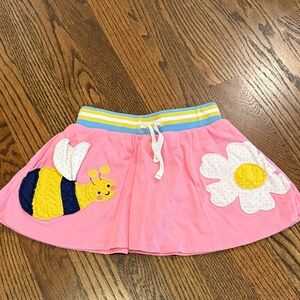 Mini Boden Pink Skirt with Bee and Flower